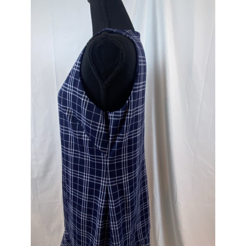 1901 Women's Size 12 Navy Blue Plaid Sleeveless Sheath Dress - Picture 2 of 10